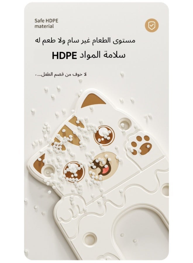 3-Tier Kids Toy Storage Organizer with Bins, Cat Design Playroom Shelf, Multi-Layer Bookshelf & Storage Unit (White: 1 Large + 4 Small Bins / Brown: 1 Large + 1 Small Bin) - Image 4